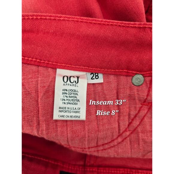 Premium Denim Co True Red Collegiate Nebraska Husker Skinny Jeans - Picture 3 of 4